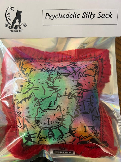 Hand made Catnip toy "The Psychedelic Silly Sack"  (With Silvervine Catnip)